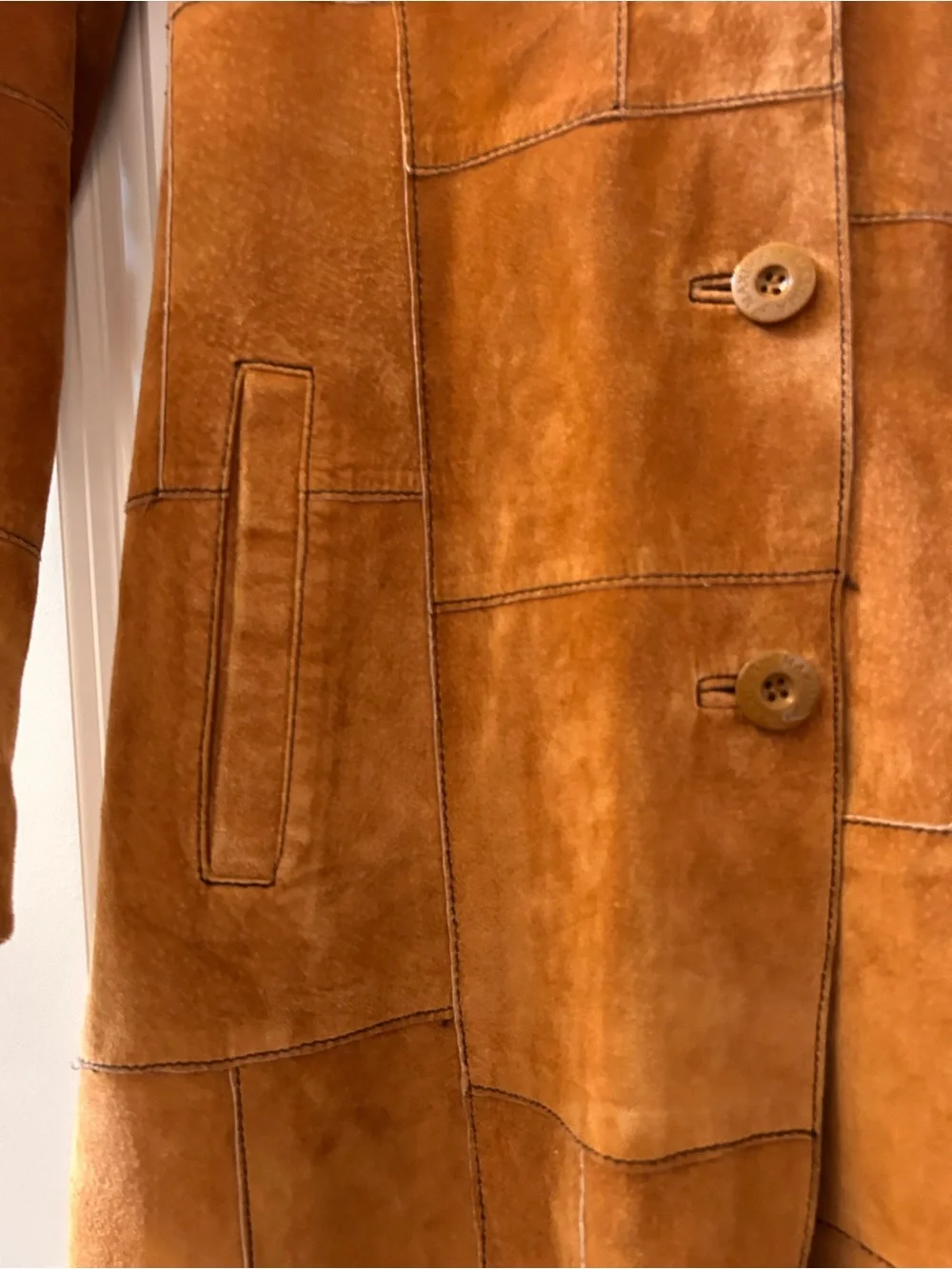 Wilson’s Leather Maxima Suede Patchwork long length jacket. Penny Lane. 70’s. M - Picture 4 of 11